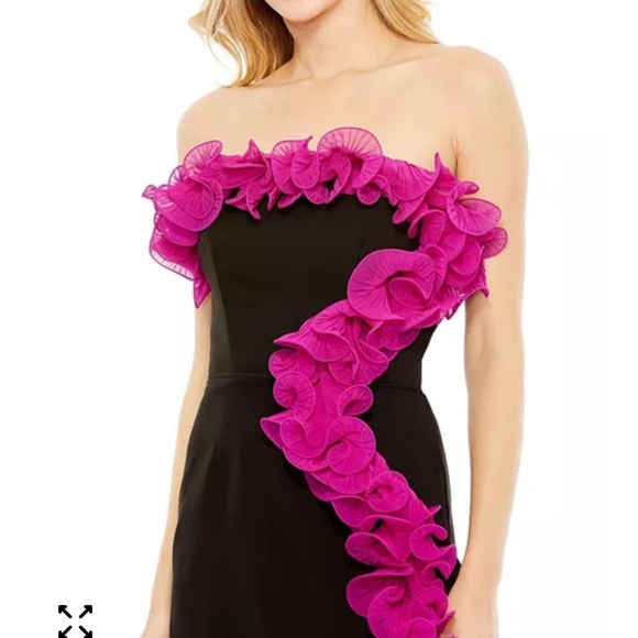 Mac Duggal Dresses & Skirts - Mac Duggal Black and Pink Off-Shoulder Ruffle Dress